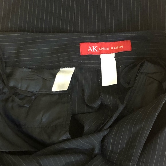 AK ANNE KLEIN black trouser yellow pinstripes - Picture 4 of 4